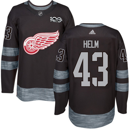 Adidas Red Wings #43 Darren Helm Black 1917-100th Anniversary Stitched NHL Jersey